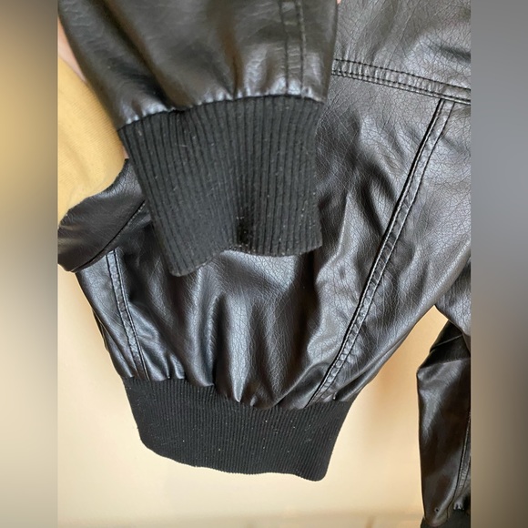 Miley Cyrus Black Faux Leather Jacket Girls XS - Picture 8 of 14